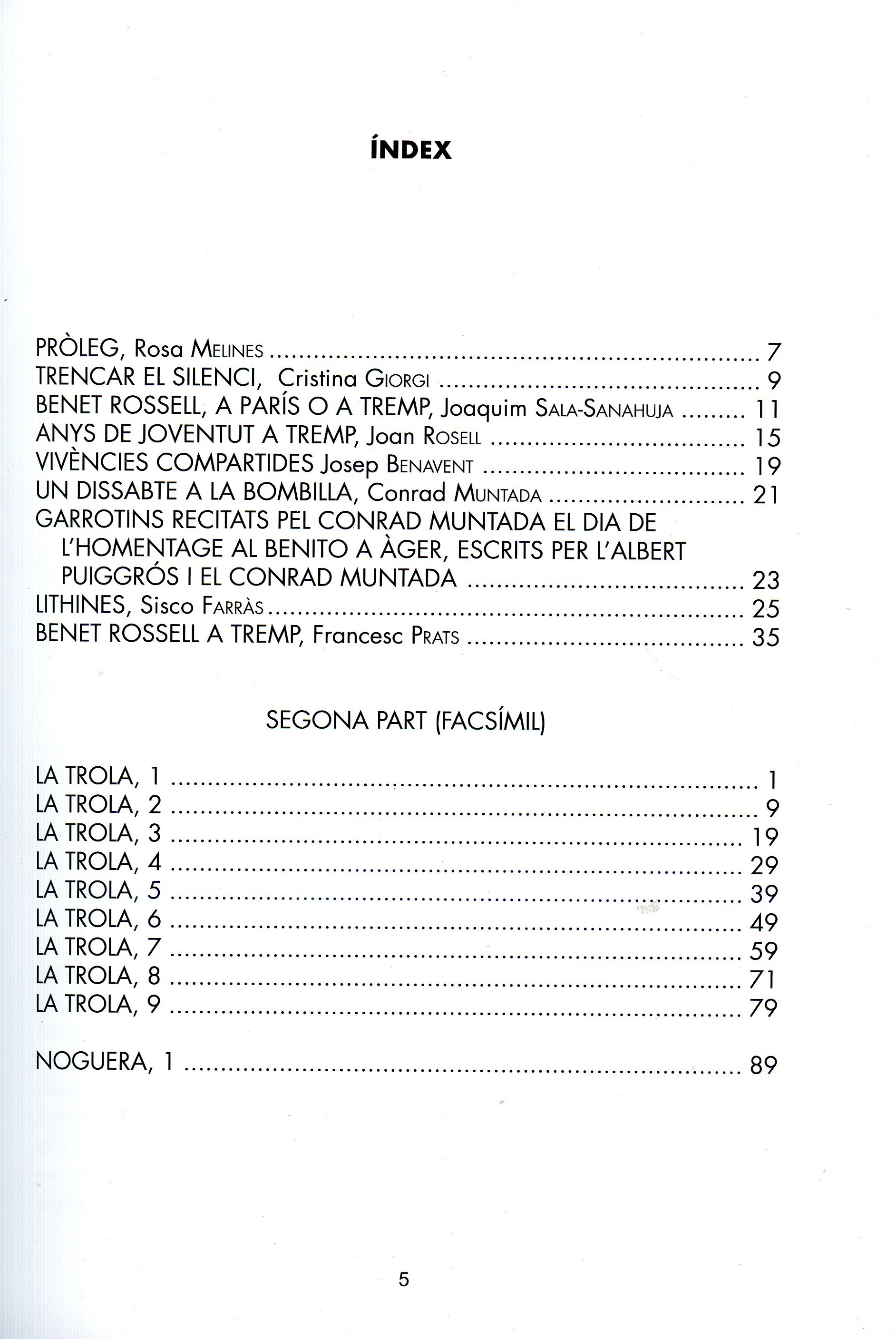 Benet Rossell a Tremp : Homenatge / Trola, La : Butlletí del Club Excursionista Lithines (Tremp, 1953-54) : Edició Facsímil - Miniatura 3